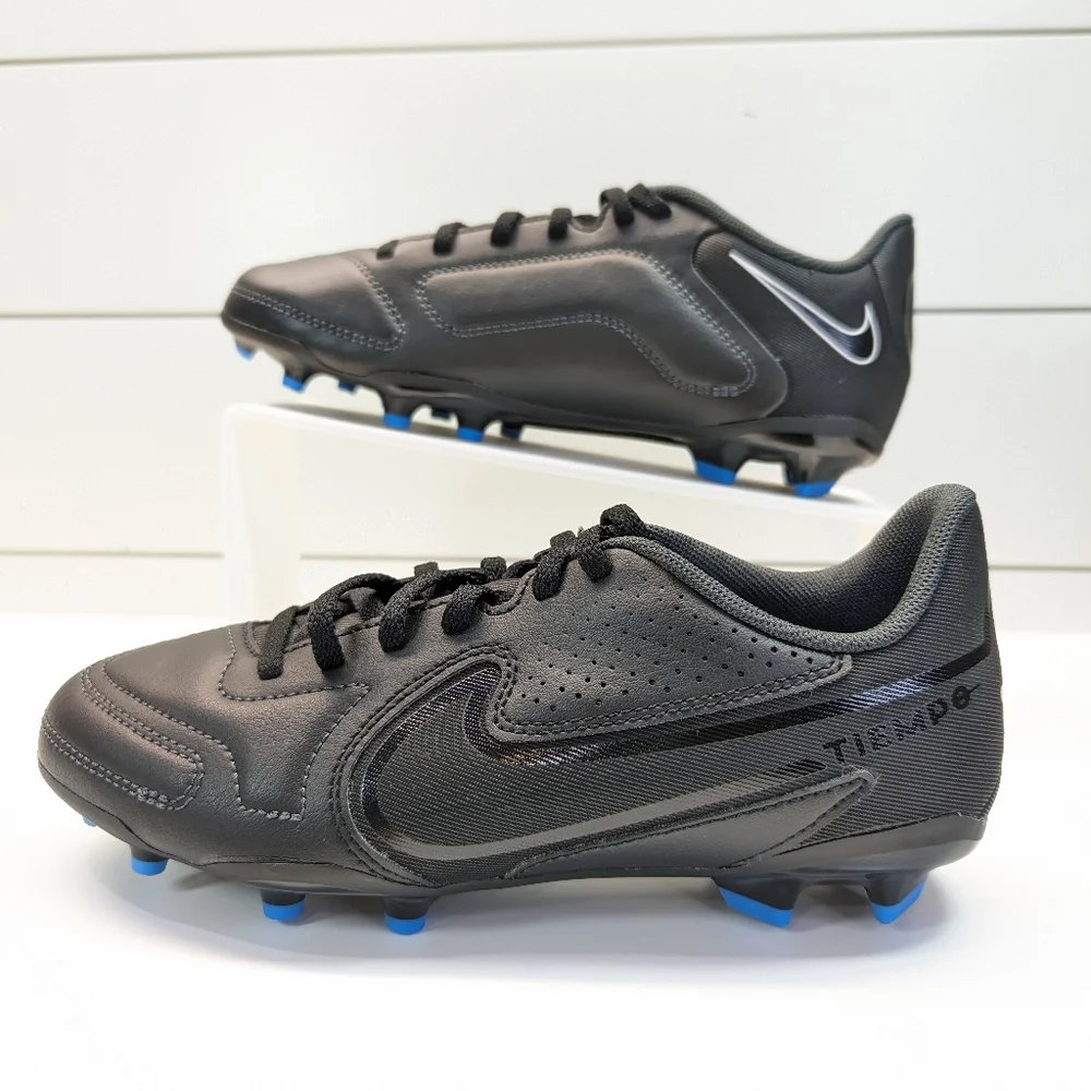 6Y Nike Tiempo Junior Legend 9 Club Multi Ground GS Black Blue Soccer cleats